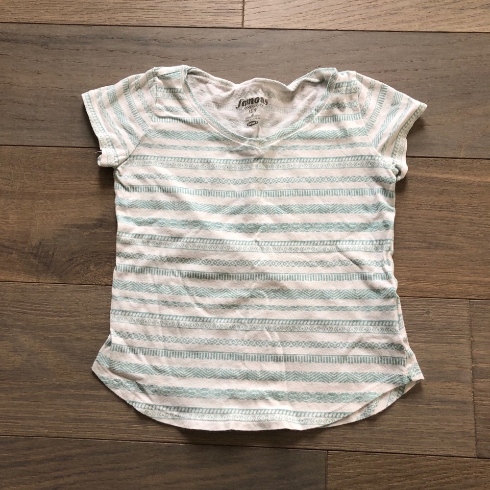 Light blue and white tee